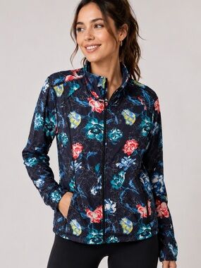 Joe Fresh Navy Floral Zip Jacket